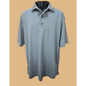 Footjoy Mens Gray Striped Polo Large